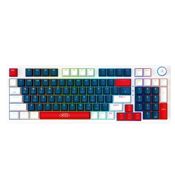 Бездротовий механічний комплект клавіатура і миша XO KB-08 Tri-mode RGB, 96 клавіш, синьо-біло-червоний