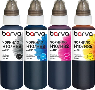 Комплект чорнила Barva для HP DesignJet 100/120/510/800/820 (10/13/82/88) 4x100 мл BP/C/M/Y (H10-100-MP)