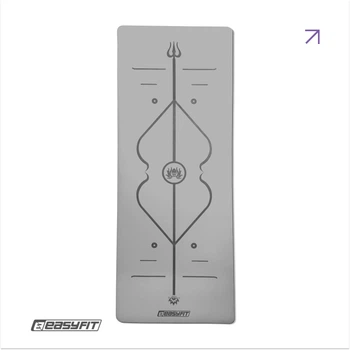 Профессиональный коврик для йоги EasyFit каучук 5 мм серый (мат-каремат спортивный, йогамат для фитнеса, пилатеса)