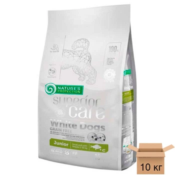 Nature's Protection Superior Care White Dogs Grain Free Junior Small and Mini Breeds беззерновой корм для юниоров с белым окрасом шерсти, для малых пород - 10 кг NPSC45830