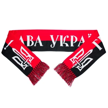 Шарф Talisman Слава Україні! Героям Слава! Красно-Черный (SHS52)