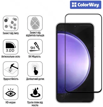 Защитное стекло ColorWay для смартфона Samsung Galaxy A57 Black (CW-GSFGSGA576-BK)