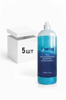 Гель для УЗД SOFT GEL 1000мл високої в'язкості блакитний × 5шт