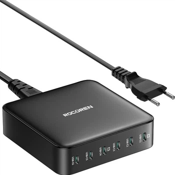 Настольное зарядное устройство Rocoren RCCT150-6U 150Wmax GAN (PPS, PD3.0, QC5) порты 6TypeC Black (43777)