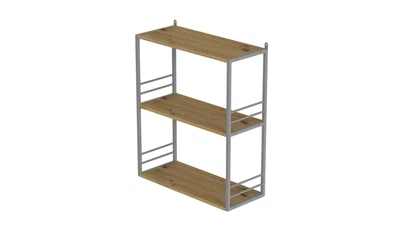 Книжная полка универсальная Ferrum-decor Стим 2 74x63x26 серый ДСП Дуб Артизан 16мм (XK00051)