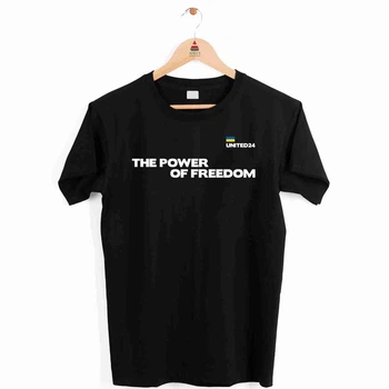 Футболка с патриотическим принтом Кавун The Power Of Freedom United 24 S черная