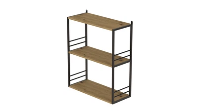 Книжкова полиця універсальна Ferrum-decor Стим 2 74x63x26 чорний ДСП Дуб Артизан 16мм (XK00039)