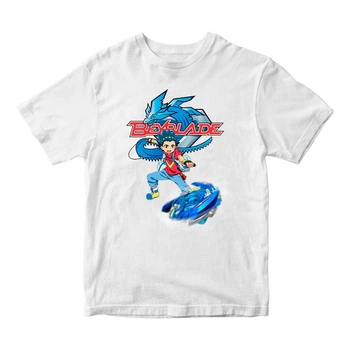 Футболка белая с принтом игры BeyBlade "Волчок Beyblade burst. Бейблэйд берст. Волт Аой" 86 см Кавун ФП012163