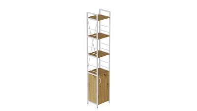 Этажерка 4/34 Ferrum-decor Серии Конект с тумбой 179x34x28 Белый ДСП Дуб Артизан (FD1054)