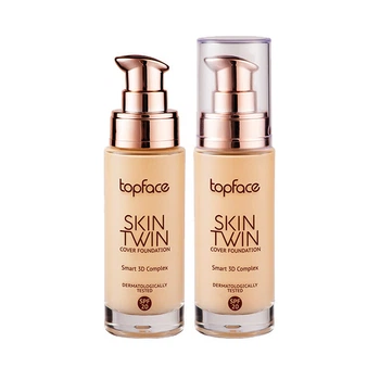 Тональная основа TopFace Skin Twin Cover PT464 №002 Light Rose Beige 32 мл. Тональный крем с SPF20 увлажняющий