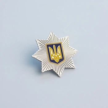 Значок Dobroznak эмблема национальной полиции 30х30 мм (6191)