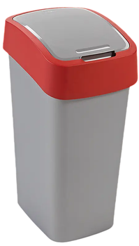 Кошик для сміття Curver Flip Bin Чорно-сріблястий 50 л (3253922172080)