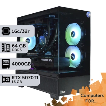 Компьютер Power Up #24 для Blender/Ryzen 9 7950x/64 GB/SSD 4TB/GeForce RTX 5070Ti 16GB специальная конфигурация для проектирования машиностроения и инженерии