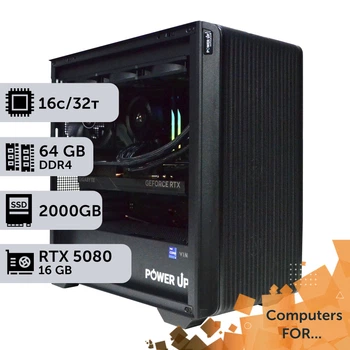 Компьютер Power Up #27 для Houdini/Ryzen 9 9950x/64 GB/SSD 2TB/GeForce RTX 5080 16GB специальная конфигурация для проектирования машиностроения и инженерии