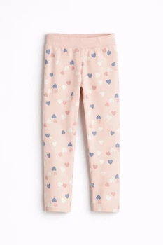 Штани H&M 1230485 146-152см рожевий кольорові сердечки