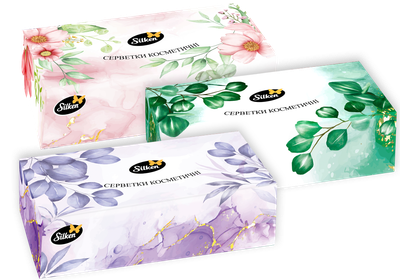 Салфетки бумажные в коробке Natural микс Silken FS43215010 Разноцветный shop (4820280690069)