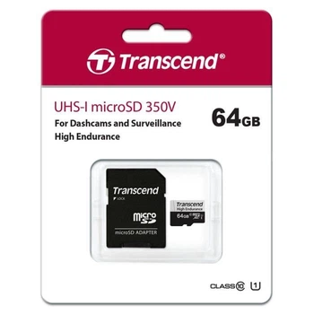 Карта памяти Transcend 64 GB microSDXC UHS-I 350V High Endurance + SD Adapter (TS64GUSD350V) 274646