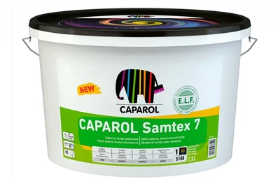 Фарба інтер'єрна латексна Caparol Samtex 7, шовковисто-матова, В1, Біла, 2.5л