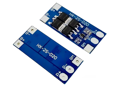 Контроллер заряда-разряда для 2-х Li-ion аккумуляторов 18650 BMS HX-2S-D20 13/20A 7.4V