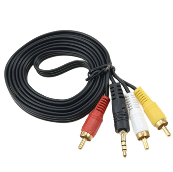Кабель Jack 3.5 мм до 3xRCA 3 м позолочений для мультимедіа