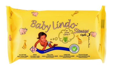 Дитячі вологі серветки BABY LINDO з екстрактом алое 15 шт (8014002000366)