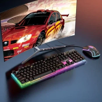 Ігрова клавіатура та мишка Hoco GM11 RGB підсвітка мембранна 104 клавіші