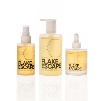Набор для устранения перхоти и успокоения кожи головы VOEY: Шампунь VOEY FLAKE ESCAPE 250мл + Пилинг для глубокого очищения кожи головы VOEY FLAKE ESCAPE 100мл + Сыворотка VOEY FLAKE ESCAPE 50мл