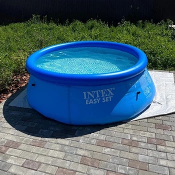 Наливний басейн Intex 244×76 см обʼєм 2420 л надувний басейн для дому та дачі
