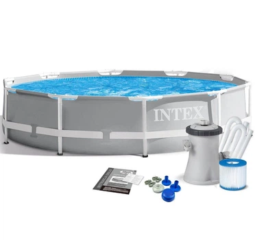 Каркасный бассейн Intex 305×76 см с фильтр насосом для двора и дачи