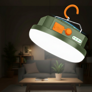 Кемпінговий/аварійний ліхтар, що перезаряджається, MOSLIGHTING MOS-13-Green -Y, з магнітним кріпленням, USB Type-C, зелений, колір свічення теплий жовтий
