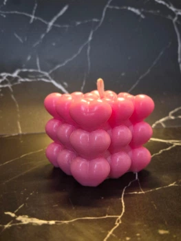 Свічка з пальмового воску Your Candles Серцевий Bubbles з квітковим ароматом до Дня Закоханих