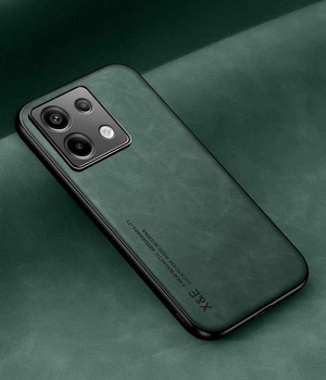 Шкіряний чохол XnE Xiaomi Redmi Note 13 Pro з металевою вставкою Green (39654-08)