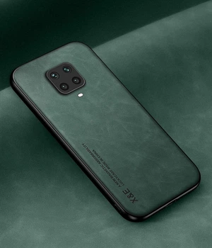Кожаный чехол XnE Xiaomi Redmi Note 9 Pro с металлической вставкой Green (34287-08)