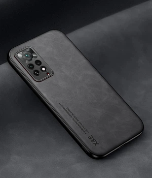 Кожаный чехол XnE Xiaomi Redmi Note 12 Pro 4G с металлической вставкой Black (34278-2B)