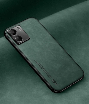 Шкіряний чохол XnE Xiaomi Redmi 13C з металевою вставкою Green (35026-08)