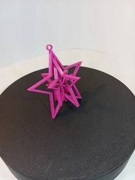 Декоративная Вращающаяся Снежинка Snowflake Star Spinning Decoration 3Д Печать Розовый 8 См