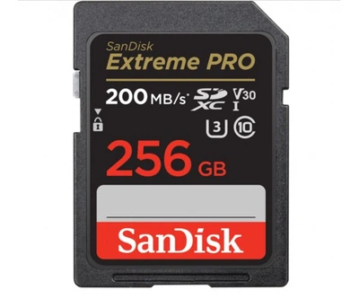 Карта памяти 256Gb Sandisk Extreme PRO SDXC UHS-I U3 V30 R200/W140MB/s (SDSDXXD-256G-GN4IN)