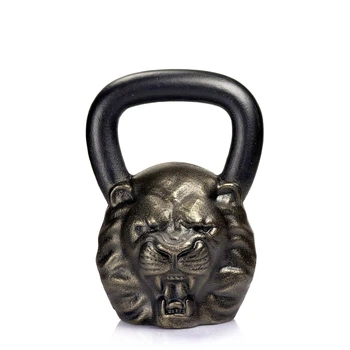 Дизайнерська спортивна гиря чавунна лита Лев Lion 24 кг Бронзовий 214-001-025