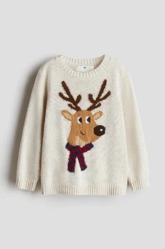 Светр H&M 1246260 110-116см бежевий олень