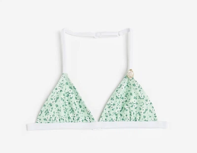 Купальний топ H&M 1135688 134-140см зелений квіти