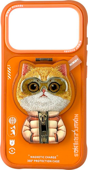 Панель Nimmy Cool&Cute 2.0 Cat MagSafe для Apple iPhone 17 Pro Orange (6971080316517)