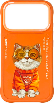 Панель Nimmy Glasses Cool Cat для iPhone 17 Pro Orange (6971080316746)