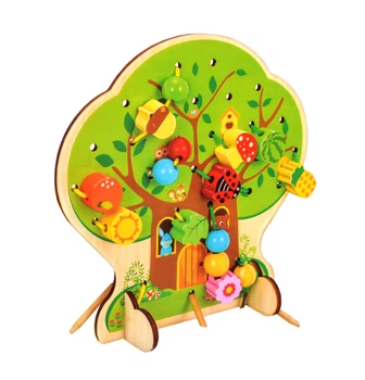 Деревянная развивающая игрушка Шнуровка дерево WToys, 43929