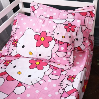 Простынь MirSon Бязь 17-0864 Hello Kitty Pink 150 х 220 см (2200011862828)