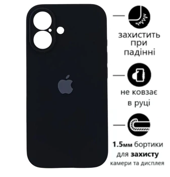 Чохол Silicone Premium case з захистом камери для iPhone 16 Full Camera Protective black 2258