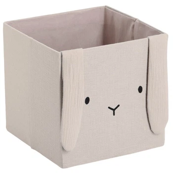 Контейнер для іграшок Zeller Cozy Kids з вушками мусліновий бежевий 28 x 28 x 28 см 97416 (4003368144924)
