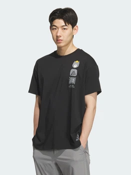 Футболка длинная мужская Adidas Multi Graphic KE3720 M Черная с принтом (4068815611381)