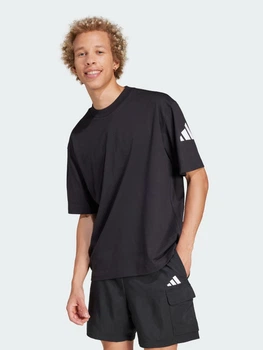 Футболка хлопковая длинная мужская Adidas Essentials Loose Fit JF3615 2XL Черная (4067905899777)