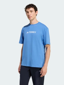 Футболка хлопковая длинная мужская Adidas Terrex JZ1167 2XL Синяя (4068821042452)