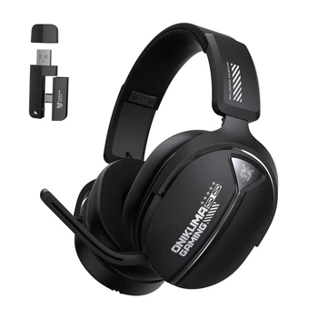 Игровые беспроводные наушники Onikuma GT887 с 2.4G + Bluetooth, выдвижным микрофоном, для ПК, PS4, PS5, телефона Black